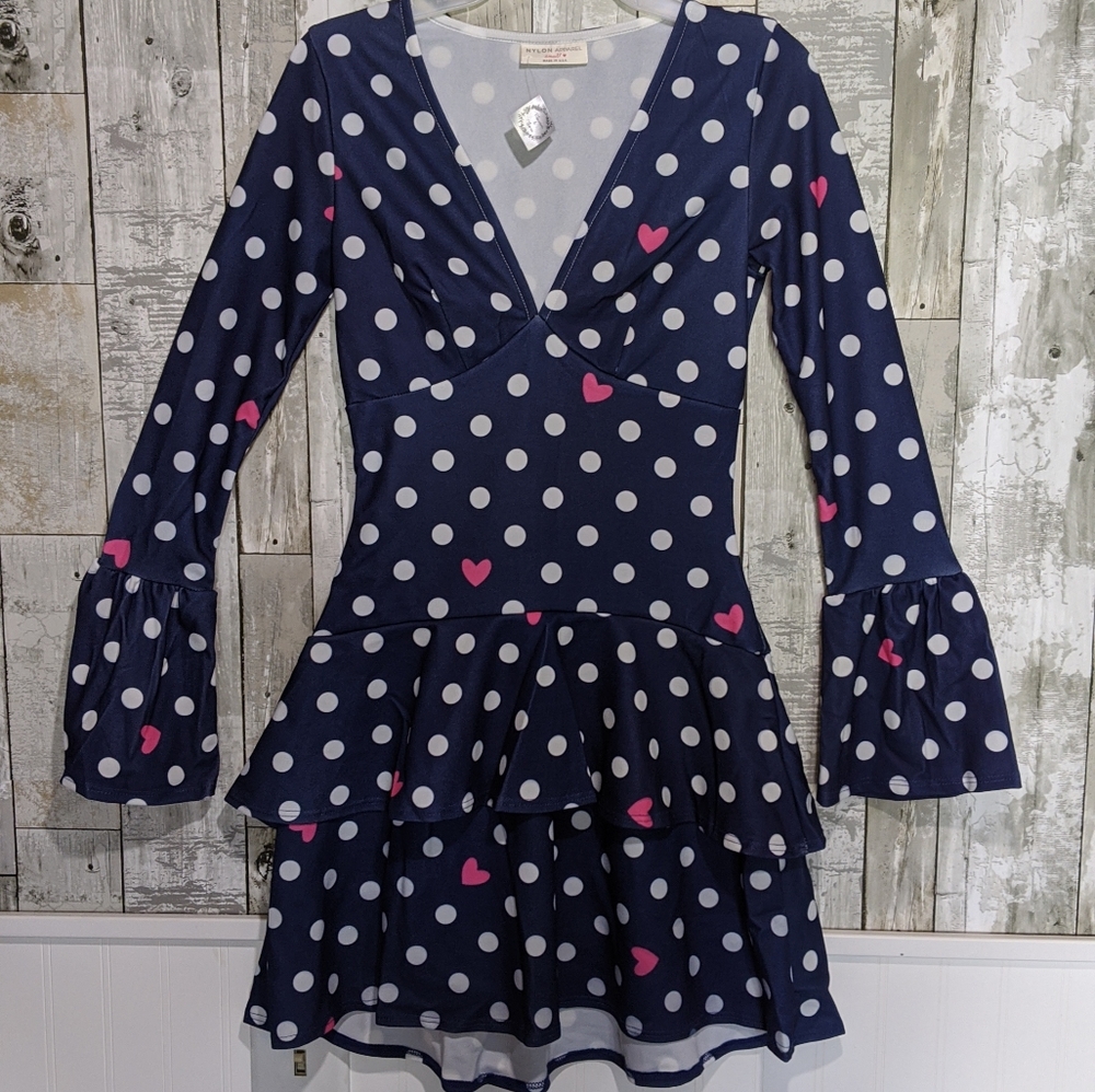 Dots & Heart Pattern Dress - Picture 2 of 5